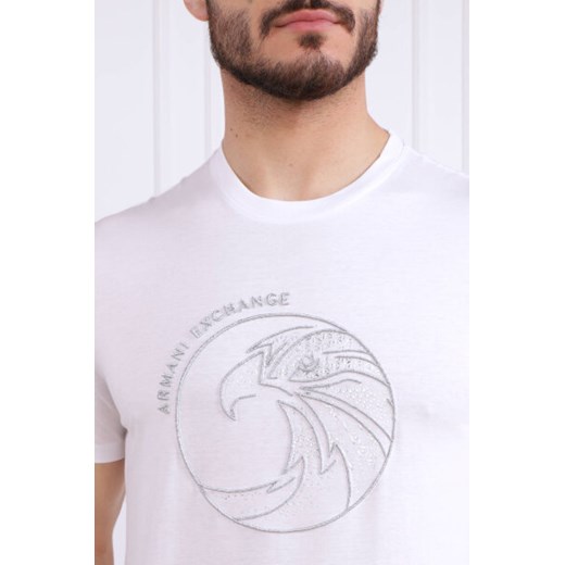 T-shirt męski Armani Exchange biały z krótkim rękawem bawełniany 
