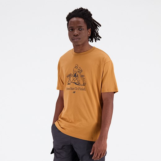 Koszulka męska New Balance MT31560TOB – brązowe ze sklepu New Balance Poland w kategorii T-shirty męskie - zdjęcie 154396507