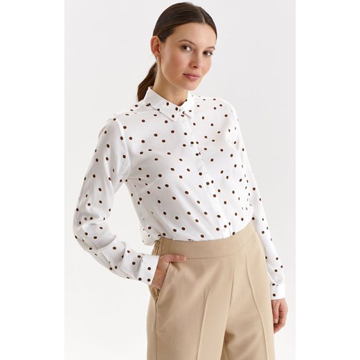 Koszula damska o klasycznym kroju w kropki SKL3419, Kolor biały-wzór, Rozmiar Top Secret 42 Primodo