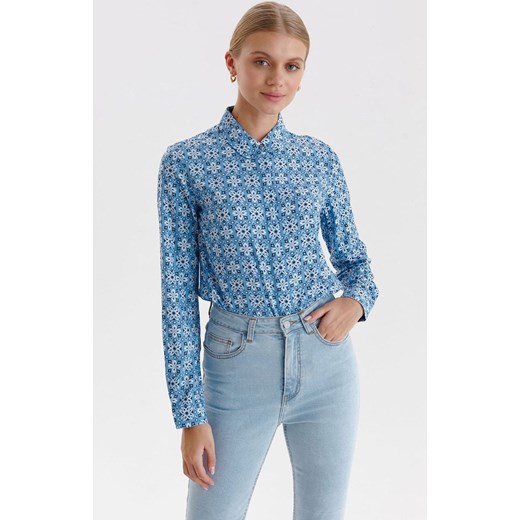 Koszula damska w kolorze niebieskim ze wzorem SKL3434, Kolor niebieski-wzór, Top Secret 38 Primodo