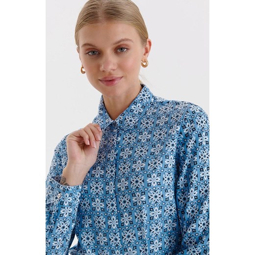 Koszula damska w kolorze niebieskim ze wzorem SKL3434, Kolor niebieski-wzór, Top Secret 34 Primodo