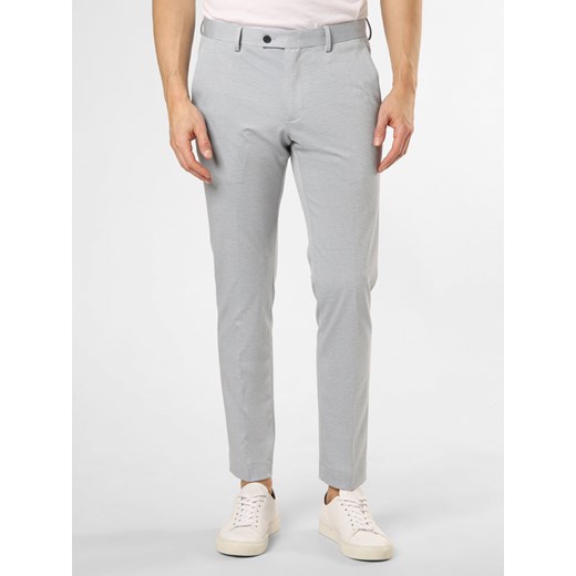 Finshley & Harding London Męskie spodnie od garnituru modułowego Mężczyźni Slim Fit jasnoniebieski wzorzysty ze sklepu vangraaf w kategorii Spodnie męskie - zdjęcie 154403215
