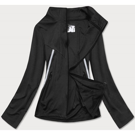 Damska rozpinana bluza ze stójką czarna (20320) ze sklepu goodlookin.pl w kategorii Bluzy damskie - zdjęcie 154404629