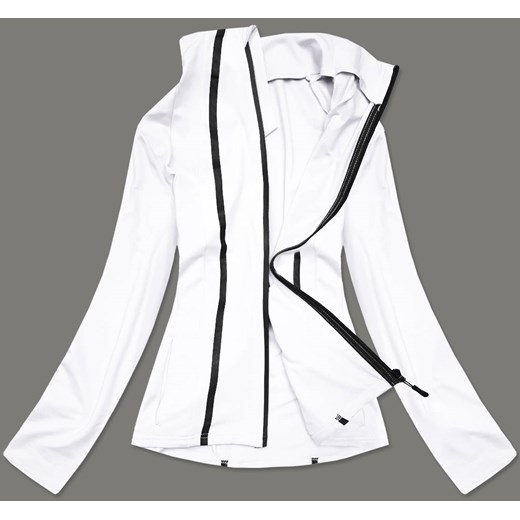 Bluza damska z niską stójką biała (hh020-45) ze sklepu goodlookin.pl w kategorii Bluzy damskie - zdjęcie 154405058