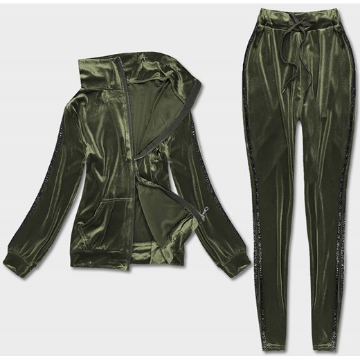 Komplet bluza + legginsy zielony (YP-9968) ze sklepu goodlookin.pl w kategorii Dresy damskie - zdjęcie 154405506