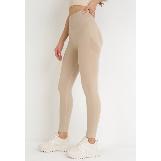 Beżowe Legginsy z Efektem Push Up Divasi XS Born2be Odzież okazja