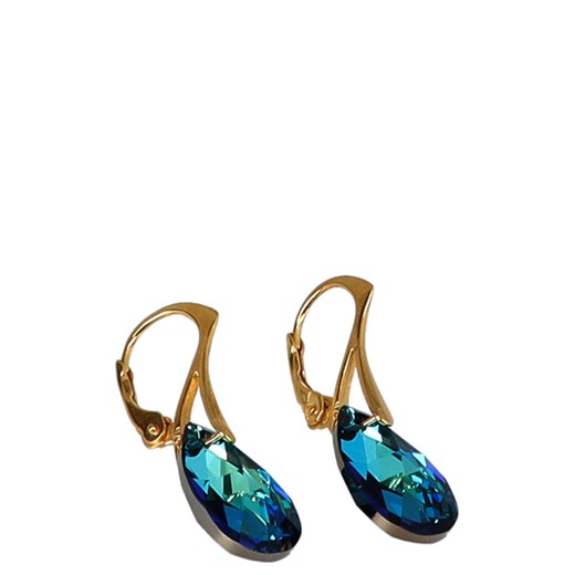 Kolczyki pozłacane Swarovski MIGDAŁ 16mm - TYMOTEO LOVE BERMUDA BLUE Tymoteo Love uniwersalny Tymoteo.pl - sklep obuwniczy