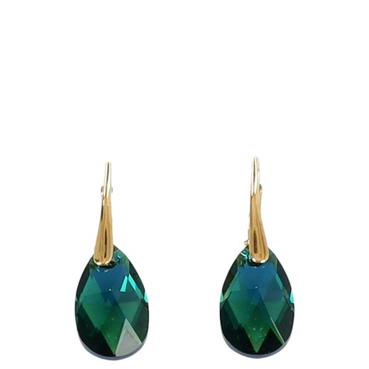 Kolczyki pozłacane Swarovski MIGDAŁ 16mm - TYMOTEO LOVE EMERALD Tymoteo Love uniwersalny Tymoteo.pl - sklep obuwniczy