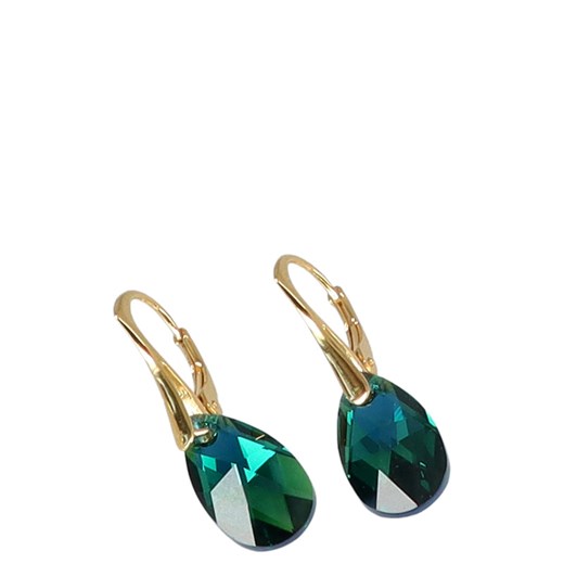 Kolczyki pozłacane Swarovski MIGDAŁ 16mm - TYMOTEO LOVE EMERALD Tymoteo Love uniwersalny Tymoteo.pl - sklep obuwniczy