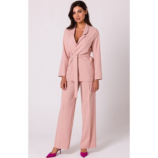 Spodnie z ozdobnymi guzikami w kolorze różowym B252, Kolor różowy, Rozmiar L, BE Be M Primodo