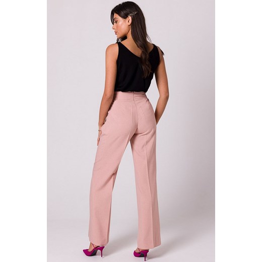 Spodnie z ozdobnymi guzikami w kolorze różowym B252, Kolor różowy, Rozmiar L, BE Be L Primodo