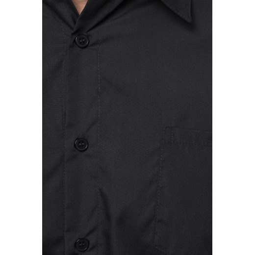 Czarna koszula męska IVET z klasycznym kołnierzykiem z długimi rękawami 