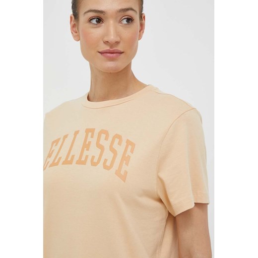 Ellesse t-shirt bawełniany kolor pomarańczowy SGR17859-LIGHTGREY ze sklepu ANSWEAR.com w kategorii Bluzki damskie - zdjęcie 154457787