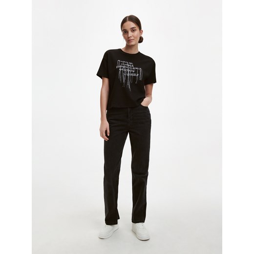 Reserved bluzka damska z okrągłym dekoltem dzianinowa młodzieżowa 