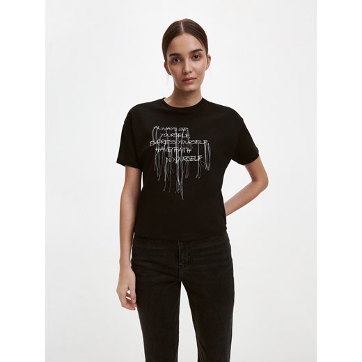 Reserved bluzka damska dzianinowa z krótkim rękawem 