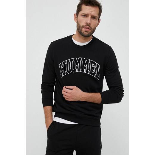 Hummel bluza bawełniana męska kolor czarny z aplikacją ze sklepu ANSWEAR.com w kategorii Bluzy męskie - zdjęcie 154465058