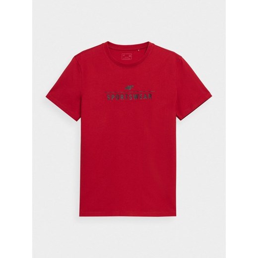 T-shirt męski czerwony 4F z krótkim rękawem 