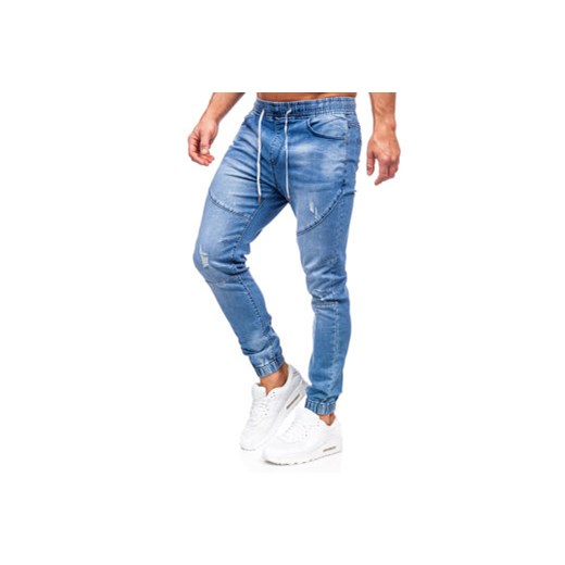 Granatowe spodnie jeansowe joggery męskie Denley KS2112 35/XL wyprzedaż Denley