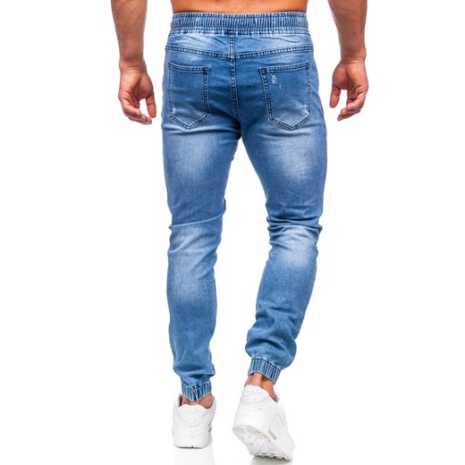 Granatowe spodnie jeansowe joggery męskie Denley KS2112 33/L wyprzedaż Denley
