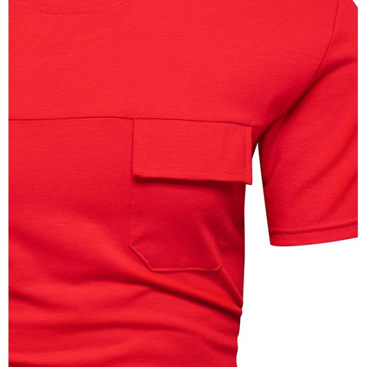 T-shirt męski Recea z krótkimi rękawami casualowy czerwony 
