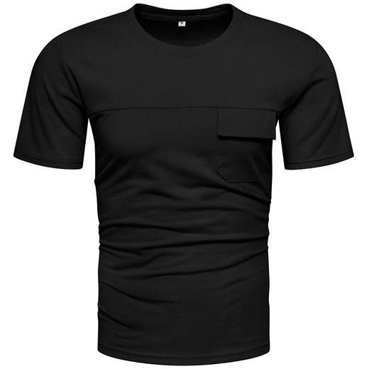 Koszulka męska czarna z kieszonką Recea ze sklepu Recea.pl w kategorii T-shirty męskie - zdjęcie 154493857