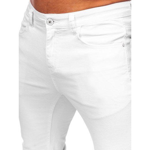 Białe spodnie jeansowe męskie skinny fit Denley KX1180 35/XL okazja Denley