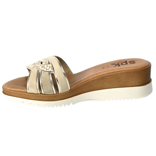 Klapki SPK Shoes 4019 Multi P Brązowe Skórzane Spk Shoes 40 okazyjna cena EuroButy.com.pl