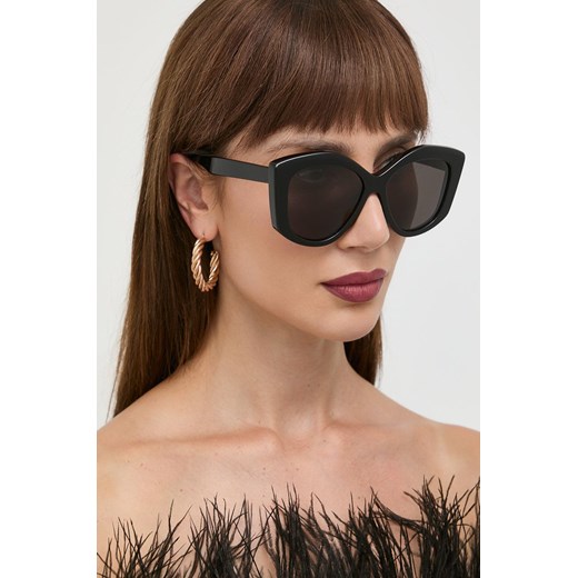 Balenciaga okulary przeciwsłoneczne damskie kolor czarny 56 ANSWEAR.com