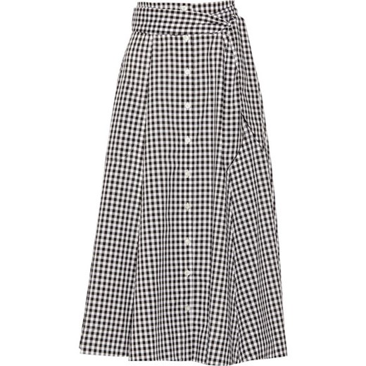 Gingham poplin skirt net-a-porter szary spódnica