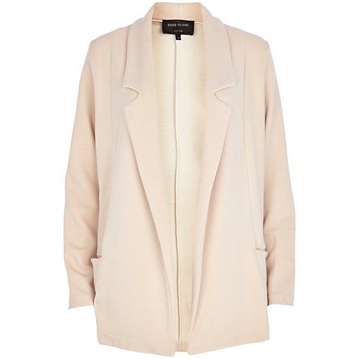 Cream relaxed fit jersey twill jacket river-island bezowy fit