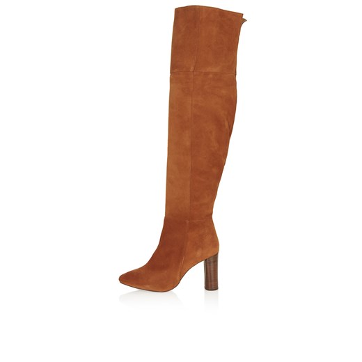 COLLIDE Suede High Leg Boots topshop brazowy Lego