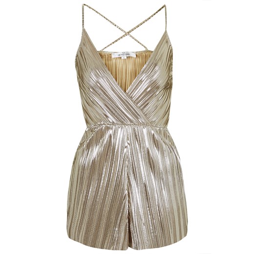 **Pleated Wrap Playsuit by Oh My Love topshop szary 