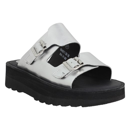 Klapki Kickers Kick Hot Cuir Femme Argent 40 Spartoo