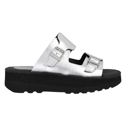 Klapki Kickers Kick Hot Cuir Femme Argent 40 Spartoo