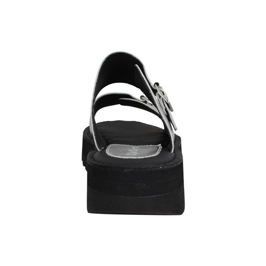 Klapki Kickers Kick Hot Cuir Femme Argent 37 Spartoo