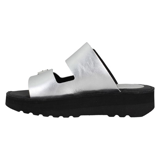Klapki Kickers Kick Hot Cuir Femme Argent 40 Spartoo