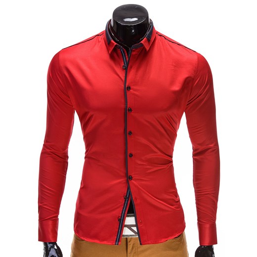 Koszula K142 - CZERWONA ombre czerwony koszule