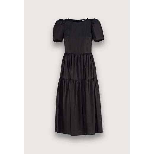Czarna popelinowa sukienka z falbaniastym dołem Molton 44 Molton