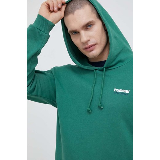 Hummel bluza bawełniana męska kolor zielony z kapturem z nadrukiem Hummel L ANSWEAR.com