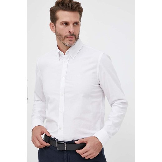 BOSS koszula bawełniana BOSS ORANGE męska kolor biały regular z kołnierzykiem XL ANSWEAR.com