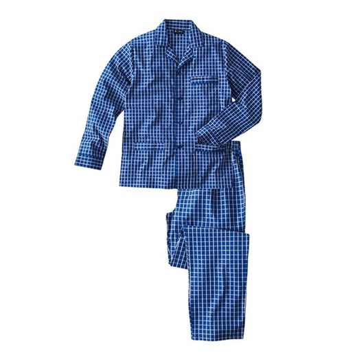 Piżama w kratę, z popeliny la-redoute-pl niebieski bawełna