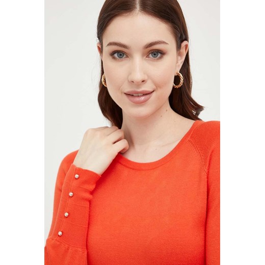 Morgan sweter damski kolor pomarańczowy lekki Morgan XL ANSWEAR.com