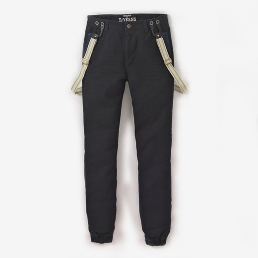 Spodnie cygaretki z odpinanymi szelkami la-redoute-pl czarny bawełna