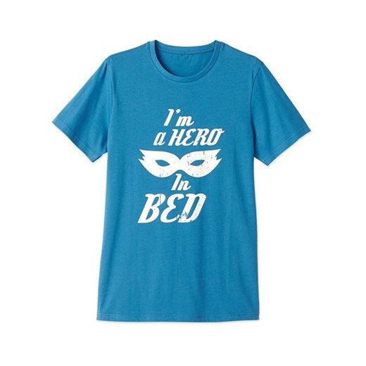 T-shirt do chodzenia po domu, z krótkim rękawem, z nadrukiem la-redoute-pl niebieski bawełna