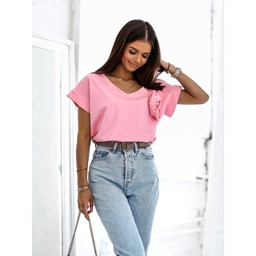 T-shirt Finni V-neck Pudrowy Lisa Mayo M Lisa Mayo