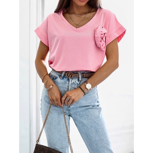 T-shirt Finni V-neck Pudrowy Lisa Mayo M Lisa Mayo
