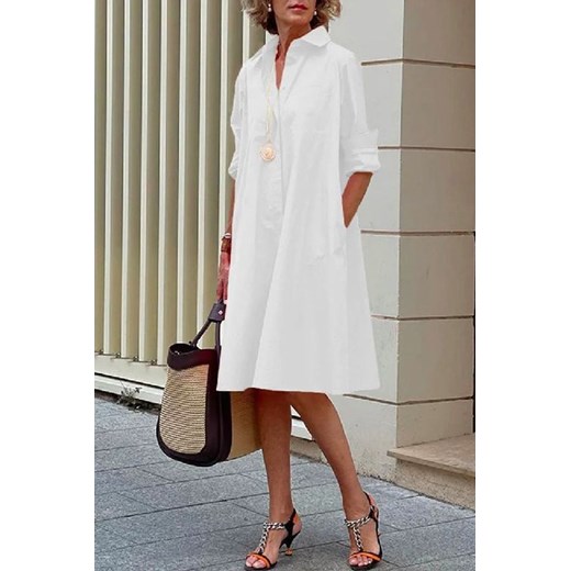 Sukienka BOTERDA WHITE ze sklepu Ivet Shop w kategorii Sukienki - zdjęcie 155794655