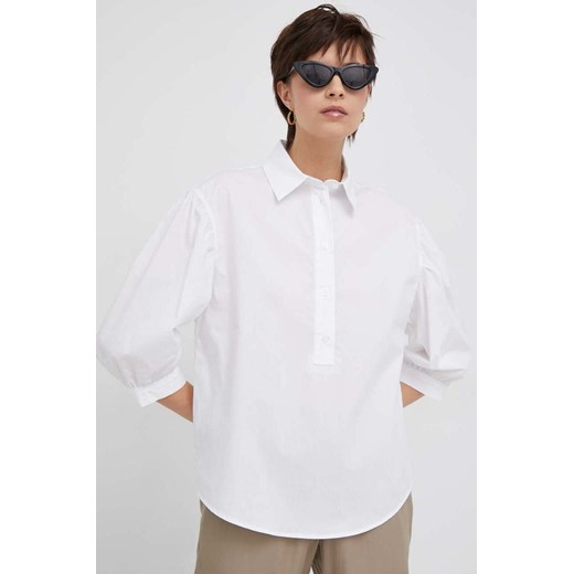 Sisley bluzka bawełniana damska kolor biały gładka Sisley S ANSWEAR.com