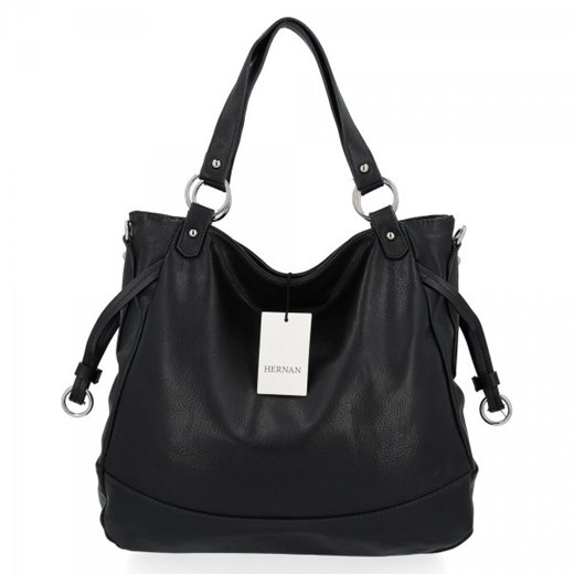 Uniwersalna Torebka Damska XL firmy Hernan HB982 Czarna Hernan okazyjna cena PaniTorbalska