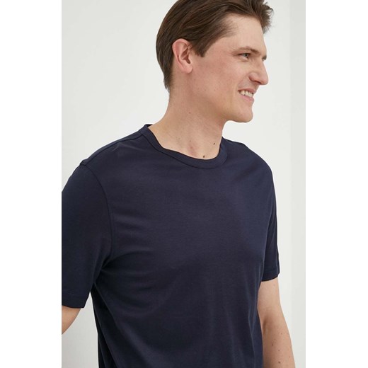 BOSS t-shirt męski kolor granatowy gładki ze sklepu ANSWEAR.com w kategorii T-shirty męskie - zdjęcie 155816298
